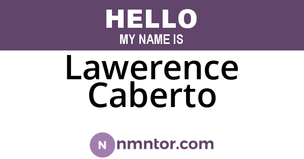 Lawerence Caberto