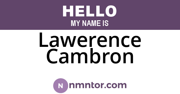 Lawerence Cambron
