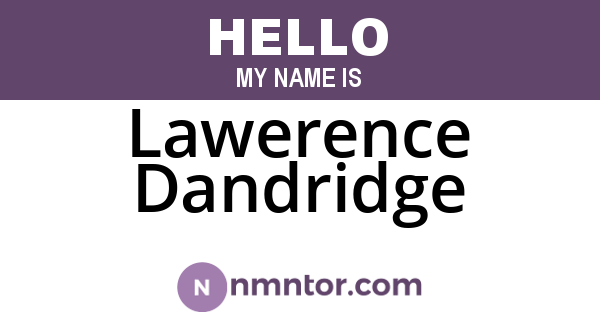 Lawerence Dandridge