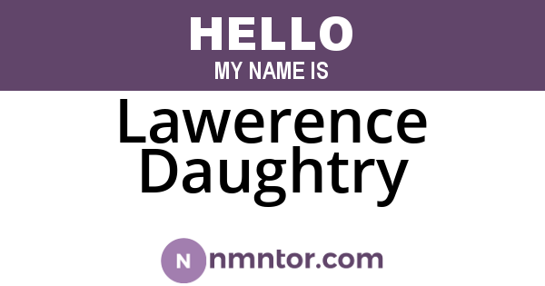 Lawerence Daughtry