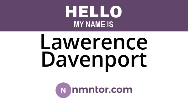 Lawerence Davenport