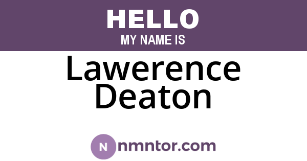 Lawerence Deaton