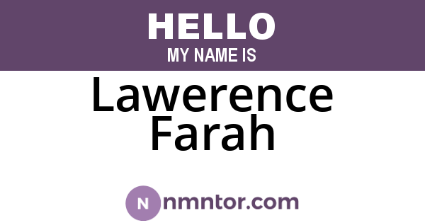 Lawerence Farah