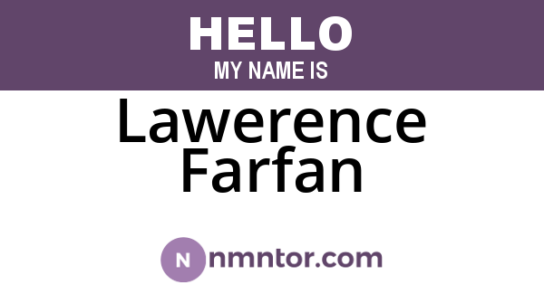 Lawerence Farfan