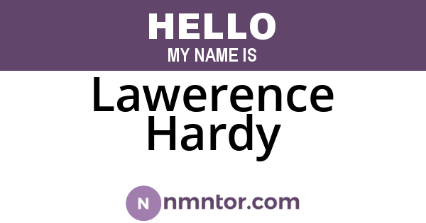 Lawerence Hardy