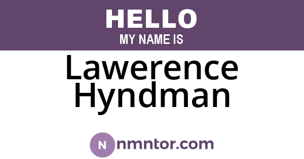 Lawerence Hyndman