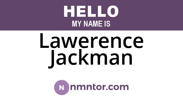 Lawerence Jackman