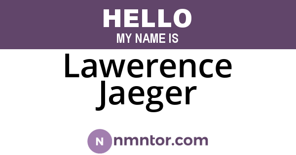 Lawerence Jaeger