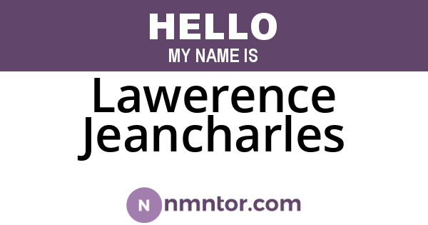 Lawerence Jeancharles
