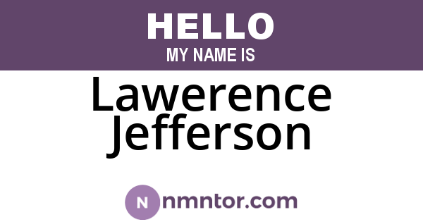 Lawerence Jefferson