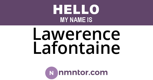 Lawerence Lafontaine