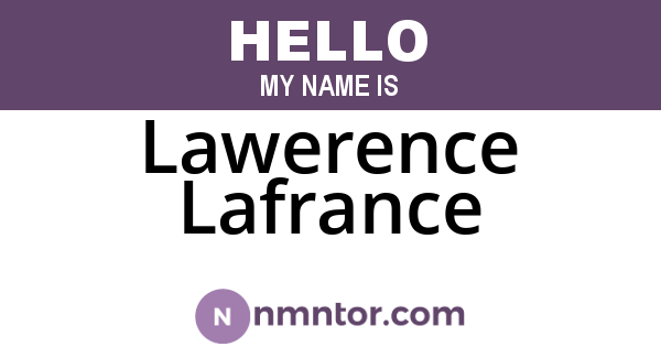 Lawerence Lafrance