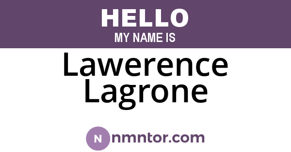 Lawerence Lagrone