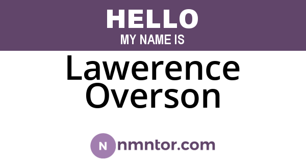 Lawerence Overson