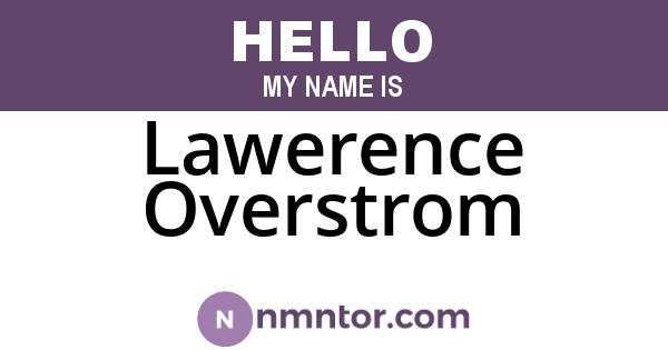 Lawerence Overstrom