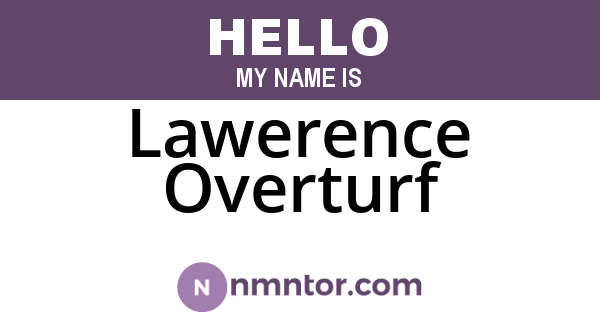 Lawerence Overturf