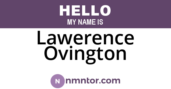 Lawerence Ovington