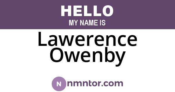 Lawerence Owenby