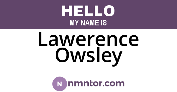 Lawerence Owsley