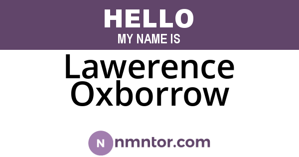 Lawerence Oxborrow