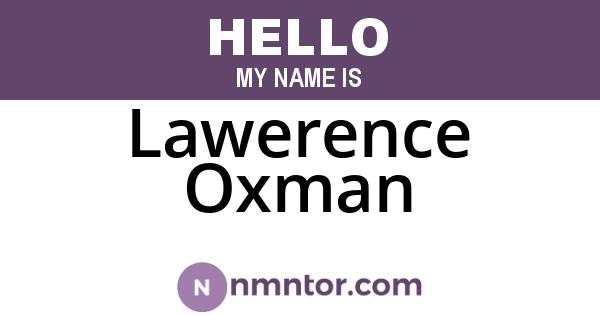 Lawerence Oxman
