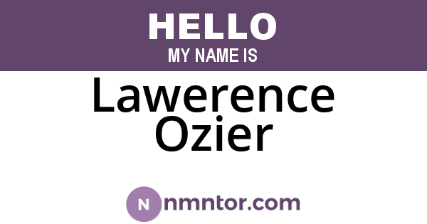 Lawerence Ozier