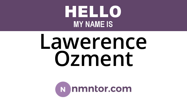 Lawerence Ozment