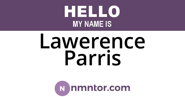 Lawerence Parris