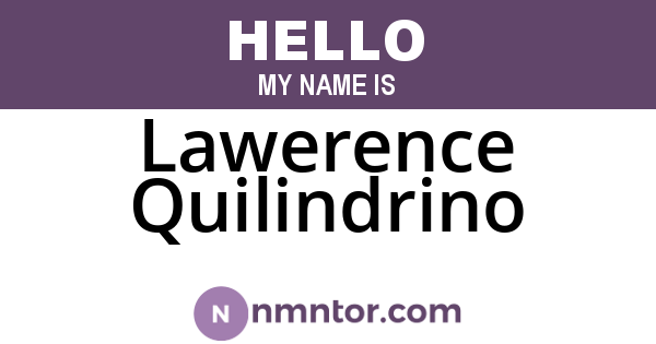 Lawerence Quilindrino