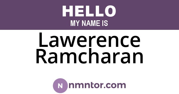 Lawerence Ramcharan