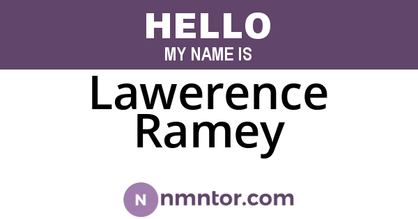 Lawerence Ramey