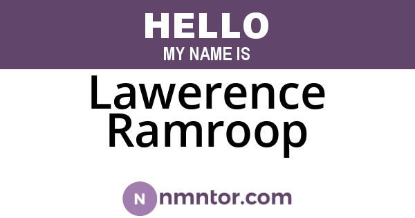 Lawerence Ramroop