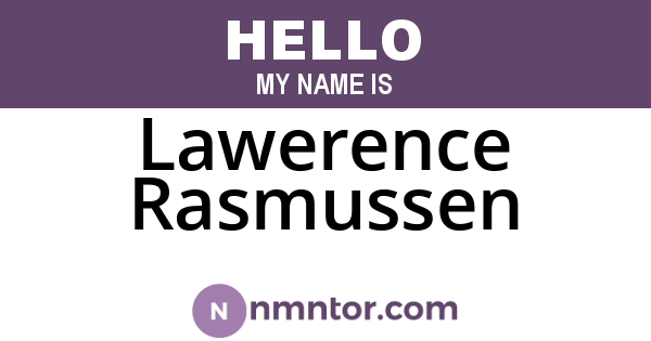 Lawerence Rasmussen