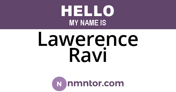 Lawerence Ravi