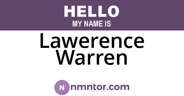 Lawerence Warren