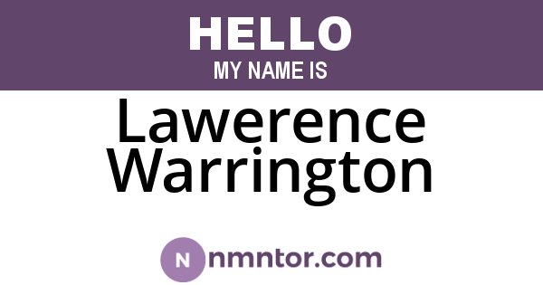 Lawerence Warrington