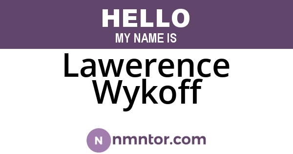 Lawerence Wykoff
