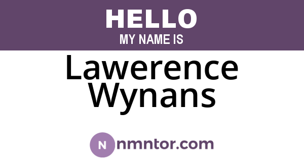 Lawerence Wynans