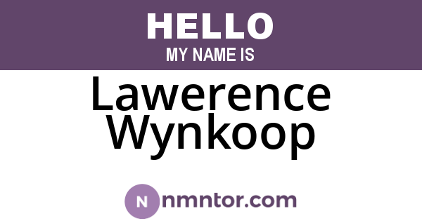Lawerence Wynkoop