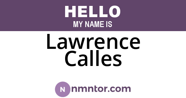 Lawrence Calles