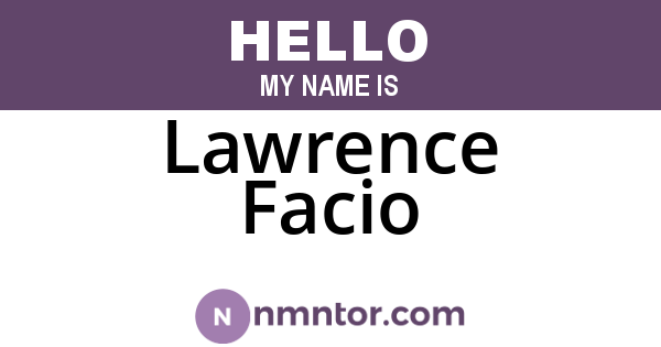 Lawrence Facio