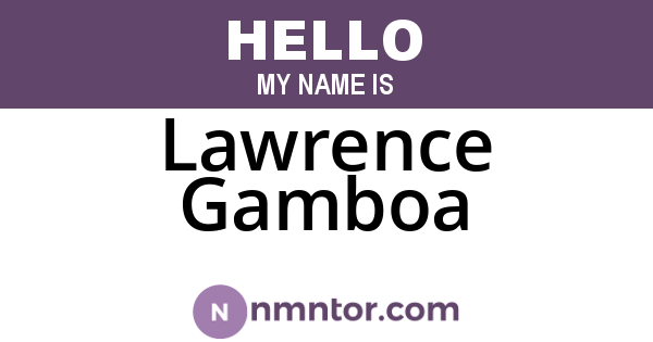 Lawrence Gamboa