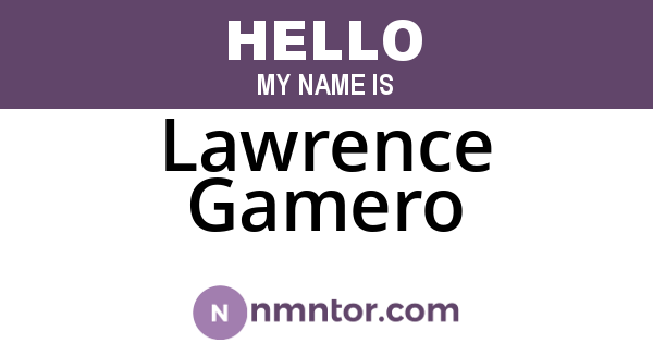 Lawrence Gamero