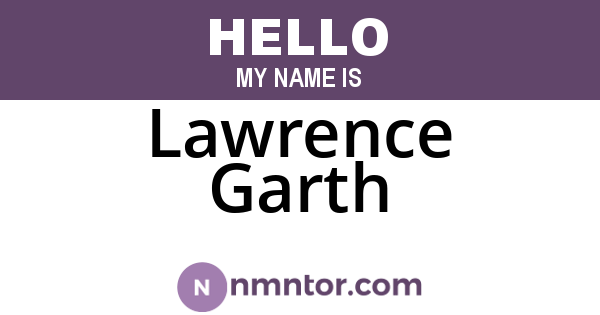 Lawrence Garth