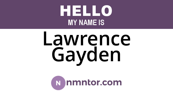Lawrence Gayden