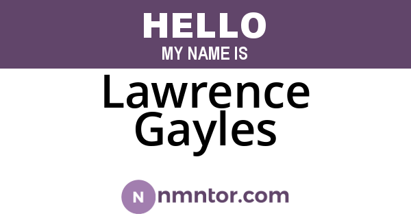 Lawrence Gayles