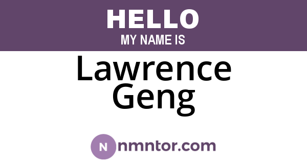 Lawrence Geng
