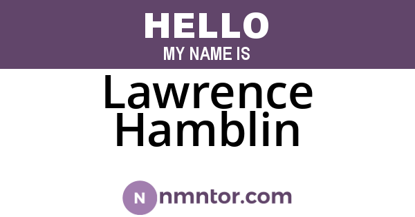 Lawrence Hamblin