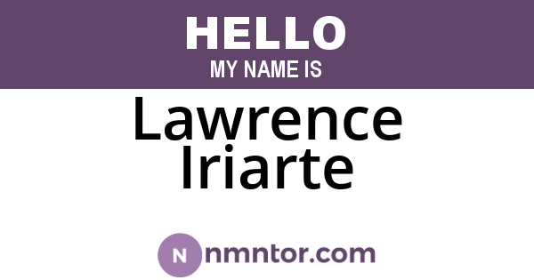 Lawrence Iriarte