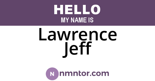 Lawrence Jeff